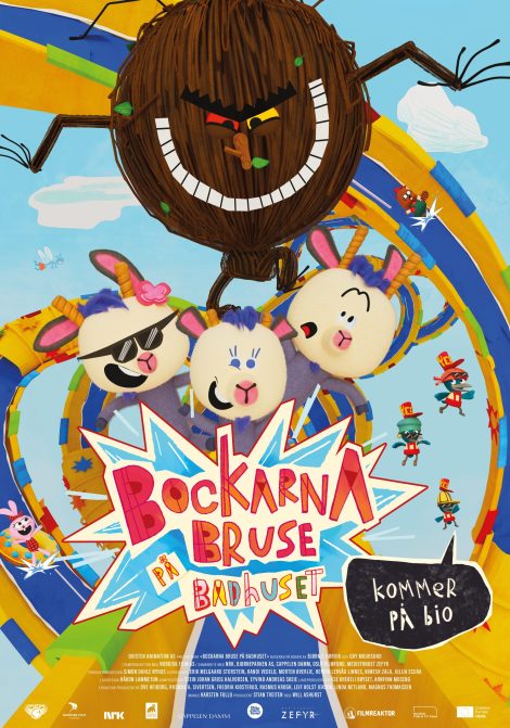 Filmposter för Bockarna Bruse på badhuset