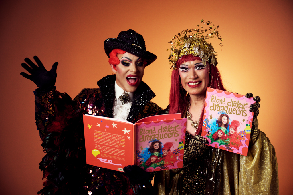 Affisch för specialvisning av Bland drakar och Dragqueens – sagostund