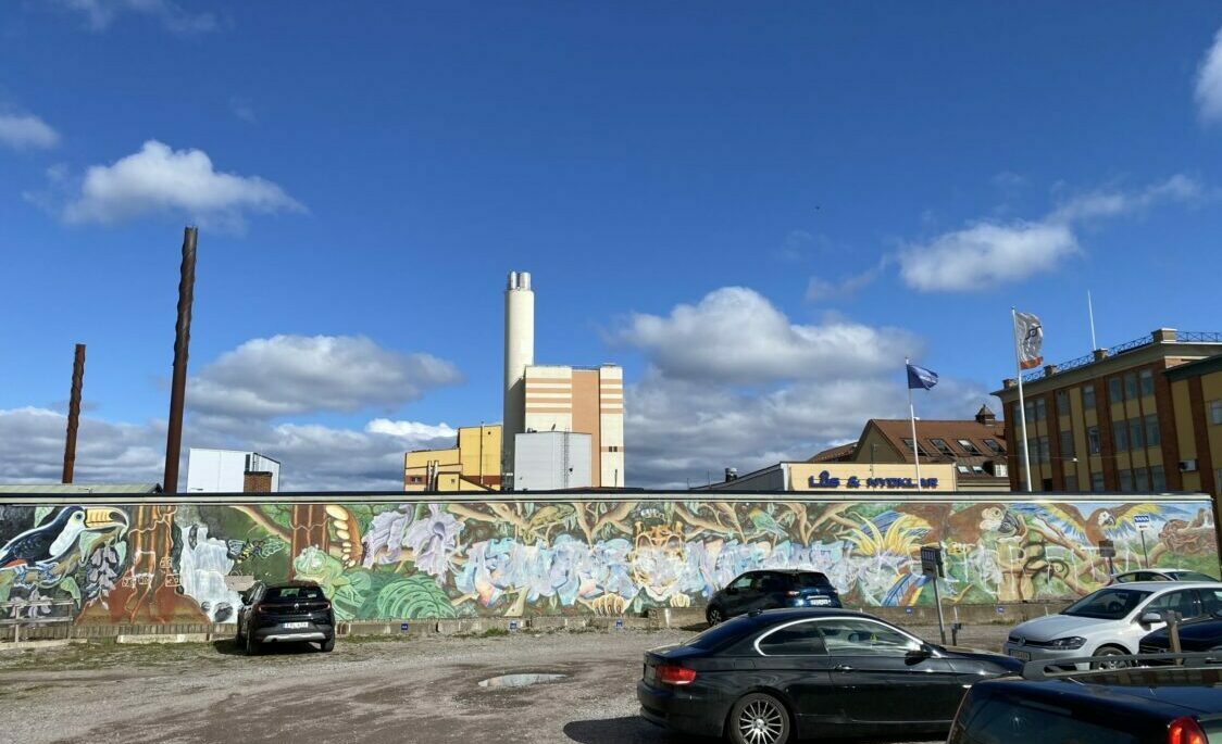 Grafittivägg vid Norrköpings Hamnområde